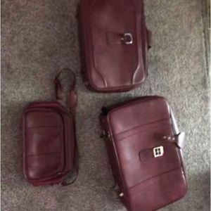 Vintage suitcase set the carry on and overnighted and the vacation suitcase